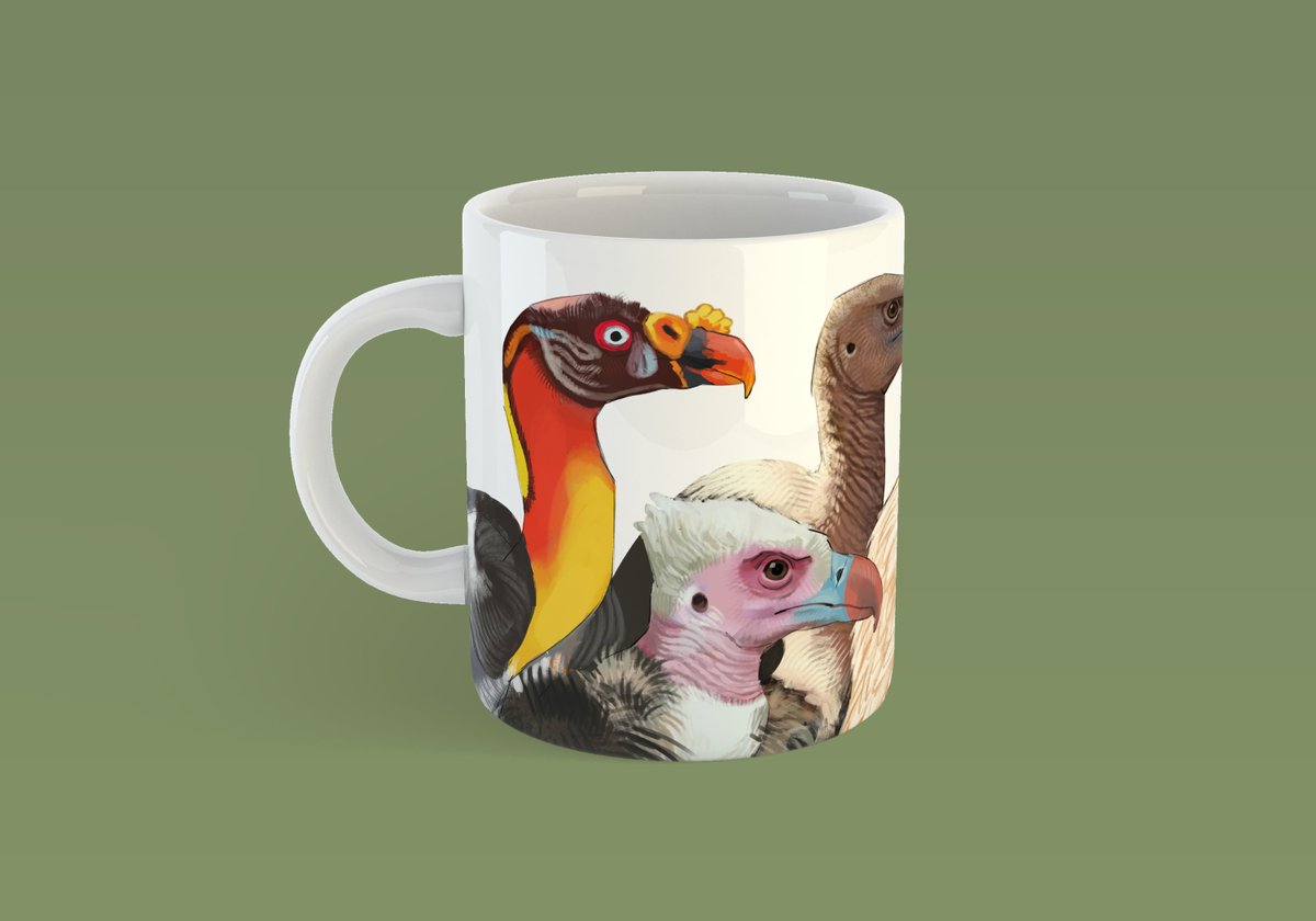 crow_artist's tweet photo. My new Vulture mug is now available in my store! https://t.co/rrfpJGYvTZ