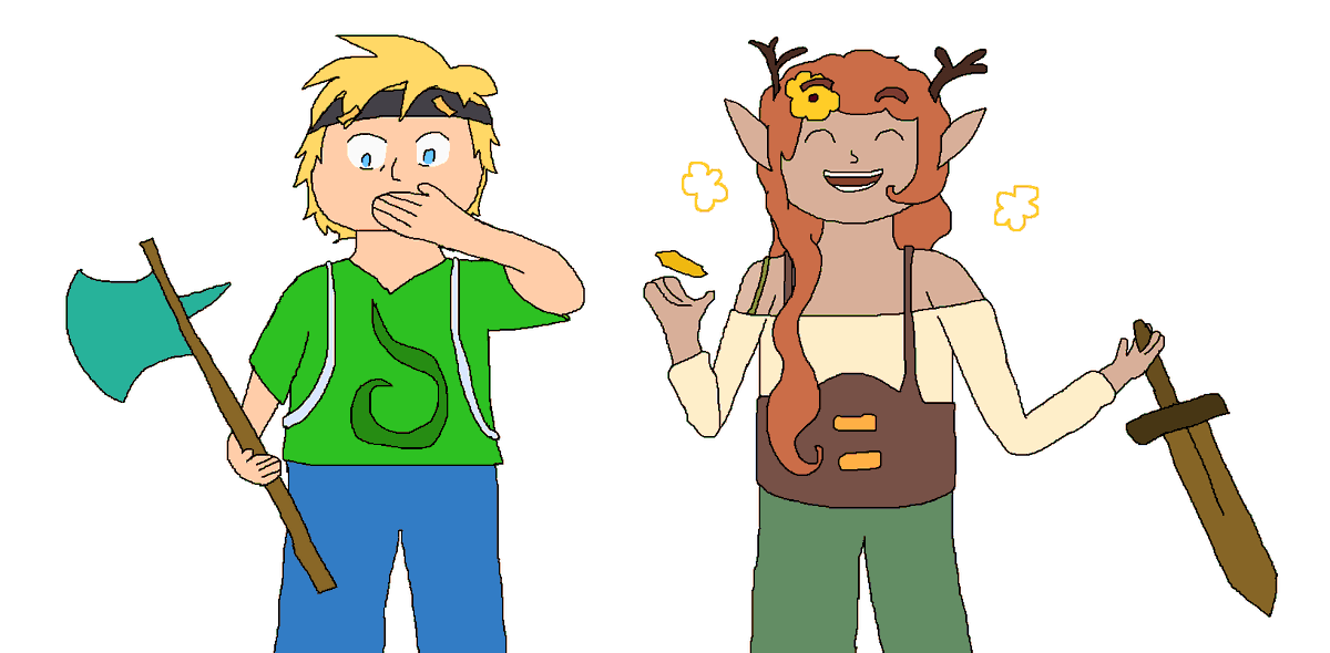 Aquelon1's tweet photo. The two (very different!) decapitations of King @renthedog (currently offscreen). #inthelittlewoodfanart #Geminitayfanart #rendogfanart #3rdlifefanart #Hermitcraftfanart https://t.co/KVICrMnEme