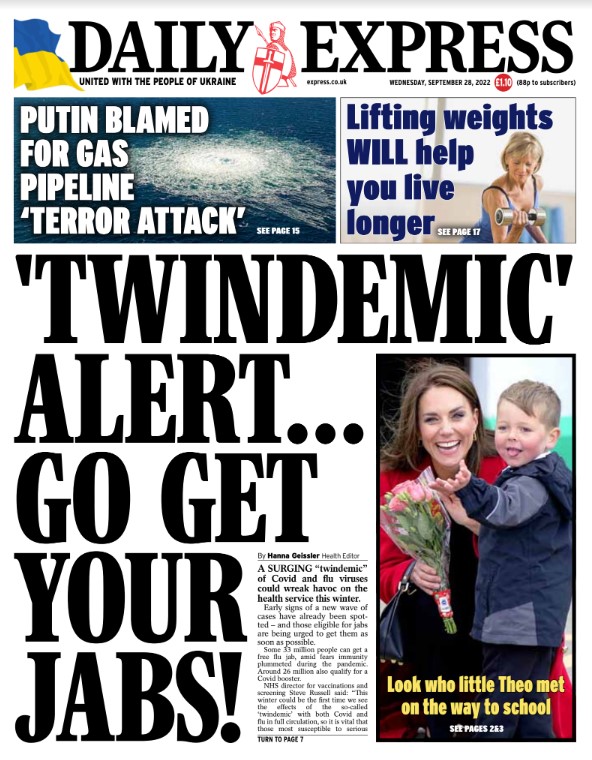 Daily Express on Twitter "Wednesday's Front Page 'Twindemic' alert