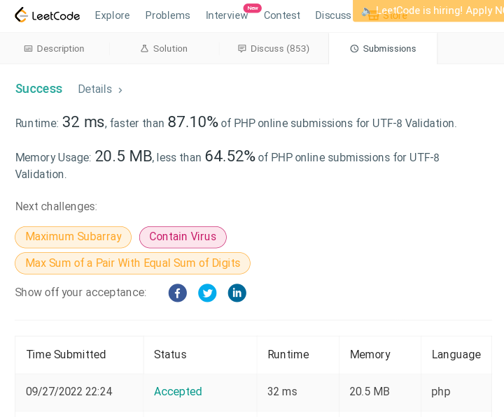 FavourDev's tweet photo. Evening guys
Just Finished with day 6/10 challenge by
@Ingressive4Good. As usual, I wore an article about my process.
Question:utf 8 validation
Article in link thread 🧵🧵🧵
#code #php #javascript #leetcode #i4g10daysofcodechallenge #python @theZuriTeam https://t.co/YdX4KuCagq