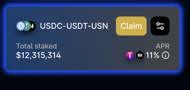 AvbNear's tweet photo. USN at a glance:
Fully backed by USDT
Over $82m in @finance_ref Stable Pool, ~12% APY
On @auroraisnear:
Over $12m in @trisolarislabs StablePool, ~11APY
NFA / DYOR
@DcntrlBank @meta_pool #NEARisNOW #defiOnNEAR https://t.co/5UX51kHMwf