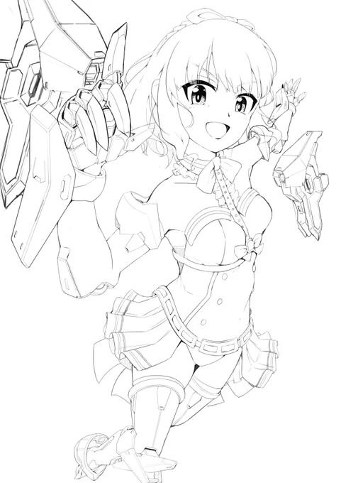 ギアと髪を整えて下書きヨシ 