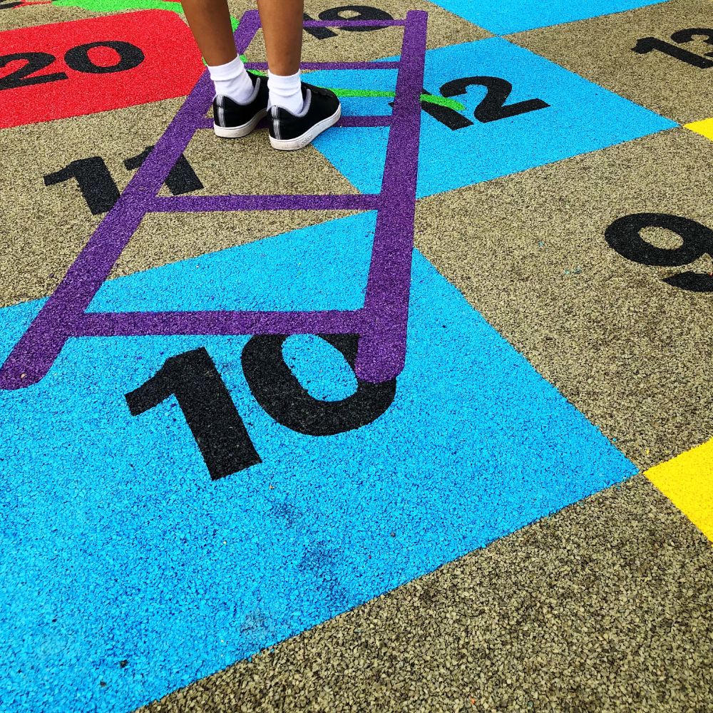 iLEARNprep's tweet photo. What's the funnest way to learn your numbers? Why with hopscotch of course! #learningthroughplay https://t.co/XanOEMVdFs