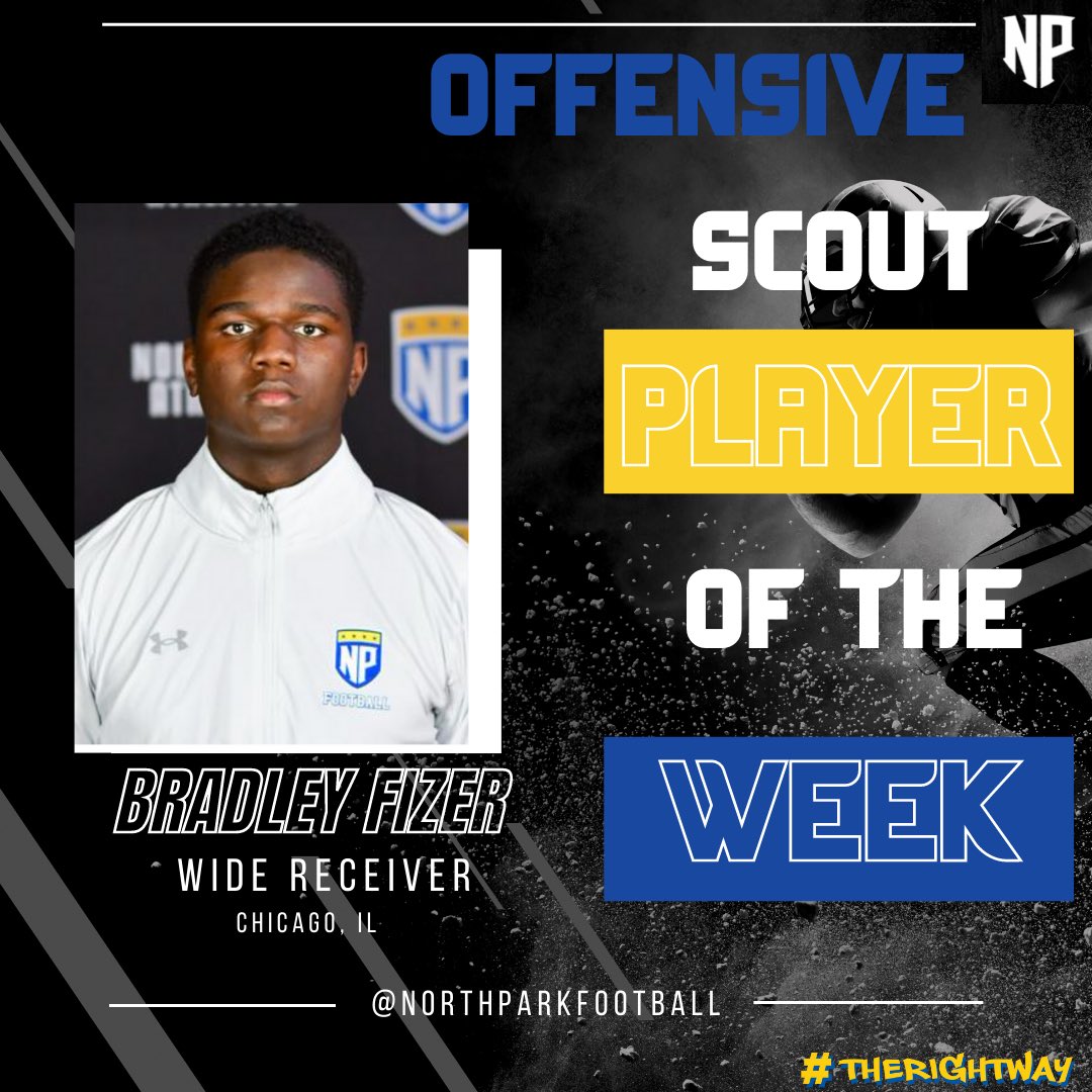 NPUFootball's tweet photo. Congratulations to our scout players of the week: Nakiyan Weathers, Bradley Fizer, and Terrance Bircher for giving our team a great look. #therightway https://t.co/4s2dNwkXSm