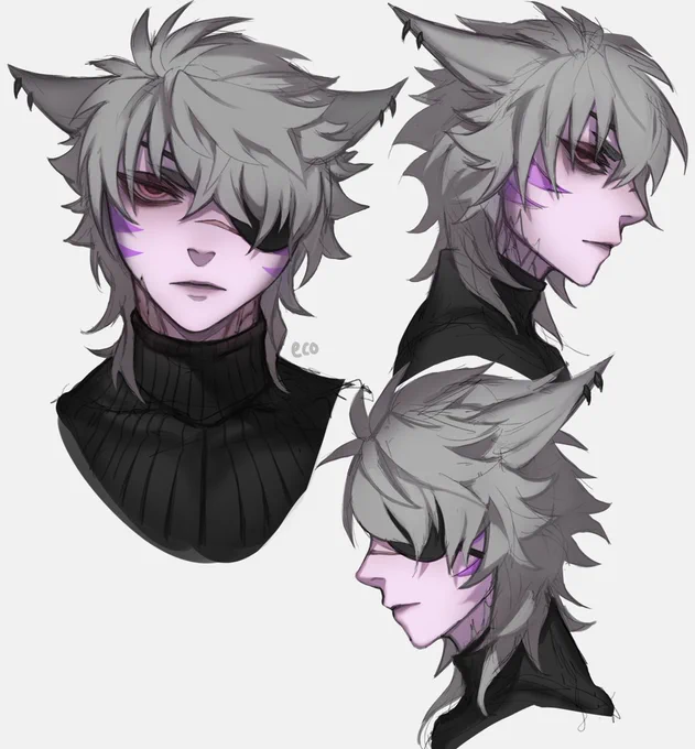 refs for my wol, slowly getting to a point where I'm happy with his design 