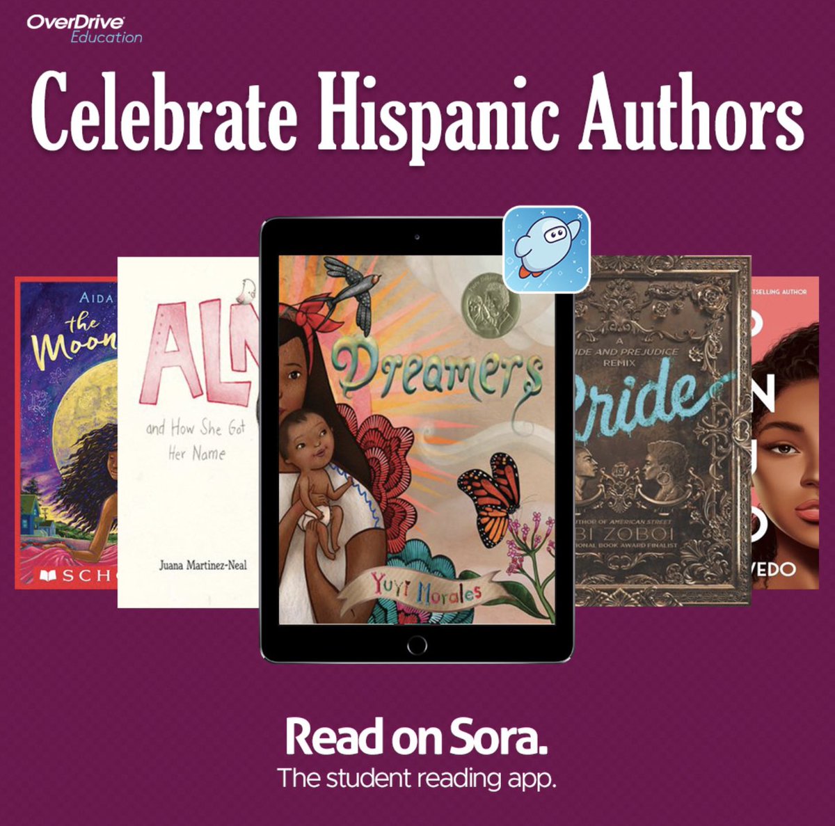 It’s public library card/acct. sign-up month & Hispanic Heritage Month still continues until Oct. 15th! SORA has a whole section of Hispanic/Latino books. Let’s be Hispanic proud. And, get your library card w/ the QR code below. @Ysleta_YWLA @YISDLibServices @YsletaISD #YISDREADS