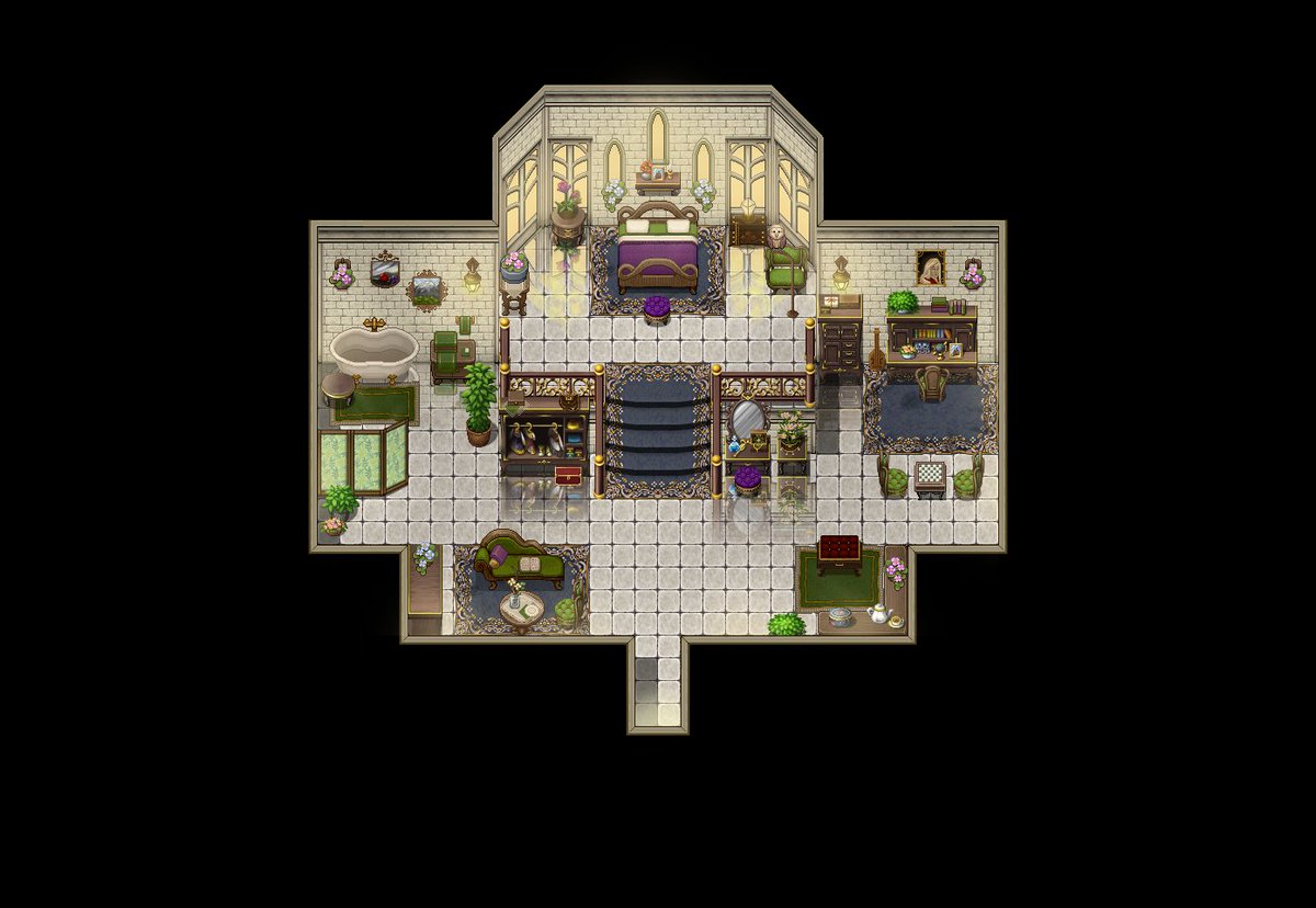 Aeghite's tweet image. And finally, after many many hours of work, the main character's room is done!
#fantasy #parallaxmapping #elvenhouse #castle #mapdesign #gameart #pixelart #IndieGameDev #RPG #gamedev #indiedev #indiegames #Videogame #RPGMakerMV #rpgmaker #RPGツクールMV #rmmv