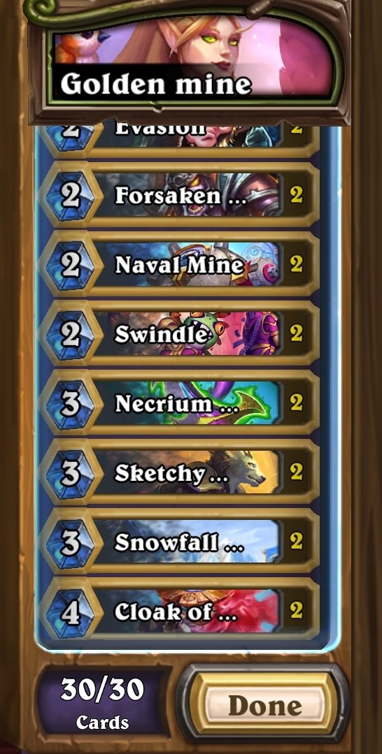 SmudgeHS's tweet photo. Finally took the plunge and crafted my mine list in all gold! 💛🤩💰

#Hearthstone https://t.co/BGJyJMntcr