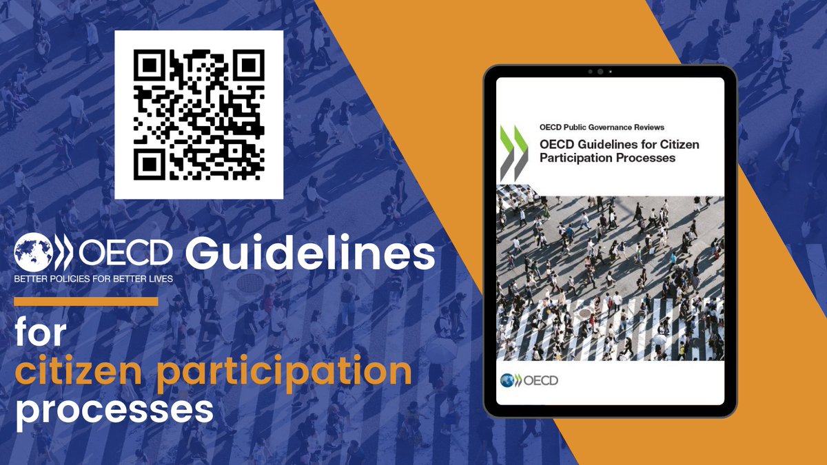 Mauricio Mejia (@mau_mejiag) on Twitter photo (1/5) 📢The <a href="/OECD/">OECD ➡️ Better Policies for Better Lives</a> Guidelines for Citizen Participation Processes are for any individual or organisation interested in implementing a citizen participation process. They include 10 steps, 9 Principles, 8 methods, and examples.
DOWNLOAD 👉oe.cd/citizen-partic…
#AmericaAbierta (1/5) 📢The <a href="/OECD/">OECD ➡️ Better Policies for Better Lives</a> Guidelines for Citizen Participation Processes are for any individual or organisation interested in implementing a citizen participation process. They include 10 steps, 9 Principles, 8 methods, and examples.
DOWNLOAD 👉oe.cd/citizen-partic…
#AmericaAbierta