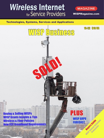 wispmag's tweet photo. WISP Magazine - Oct 2022 - print &amp; pdf - news, research, articles: WISP ARPU Trends, WISP System Selling, WISP Grants, WISP Policies, WISP Valuation Companies Buyers Guide - https://t.co/nxj7o6UmiK #WISPMagazine #WISPNews #WISPArticles https://t.co/9pXMu92oTW