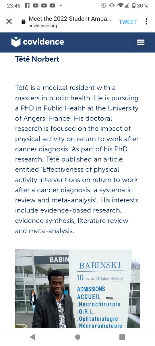 Very happyb to be part of Covidence ambassadors.