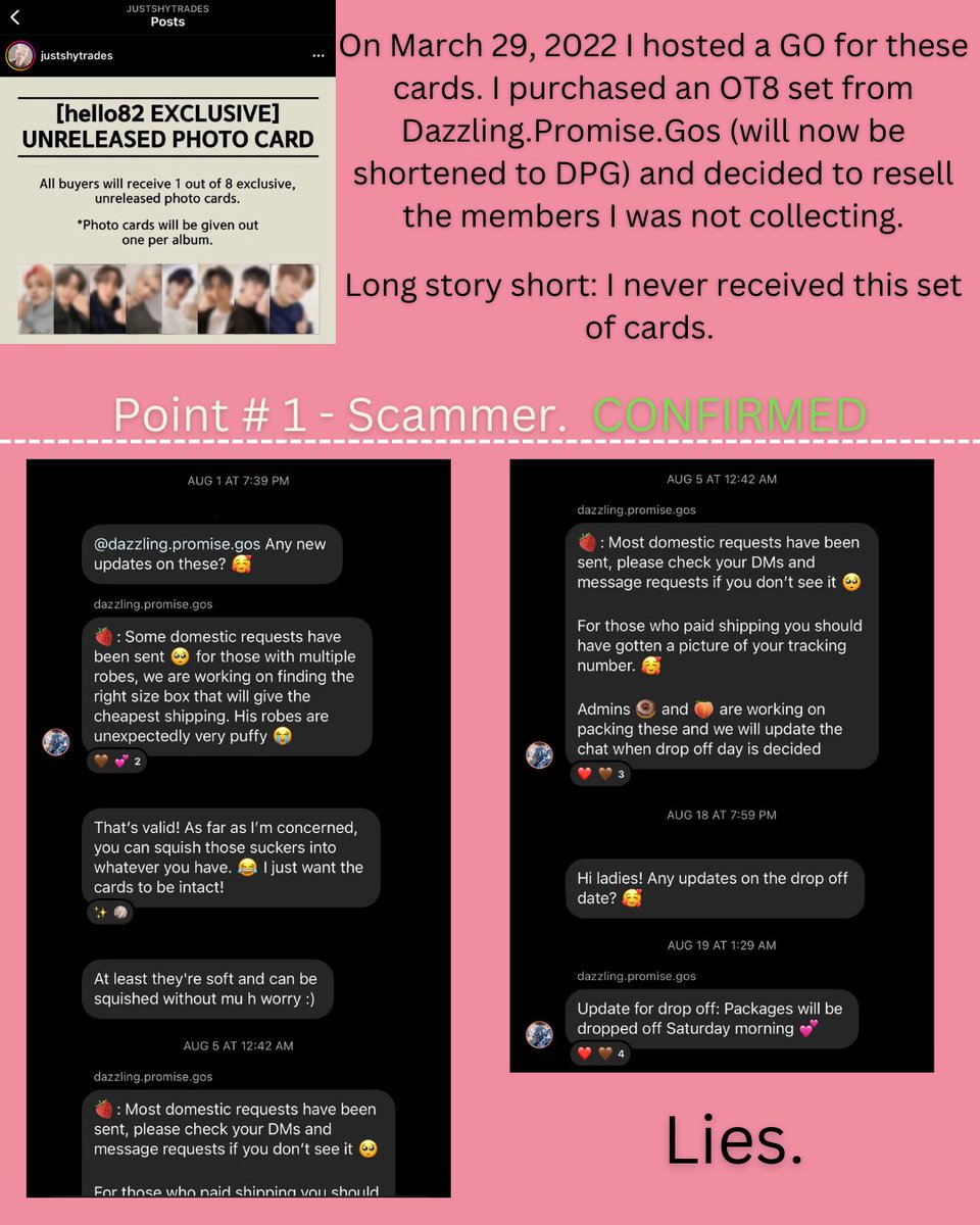 _Shylantis_'s tweet photo. Let’s call a spade a spade. These people are scammers, liars and manipulators. No more.
My original post is on Instagram, but I found out they’re peddling their deceit over here as well.

#kpopscammers #kpopscammer #ateezwts #ateezwtt #ateeztrades #ateezsale https://t.co/5EKZCN8Uuh