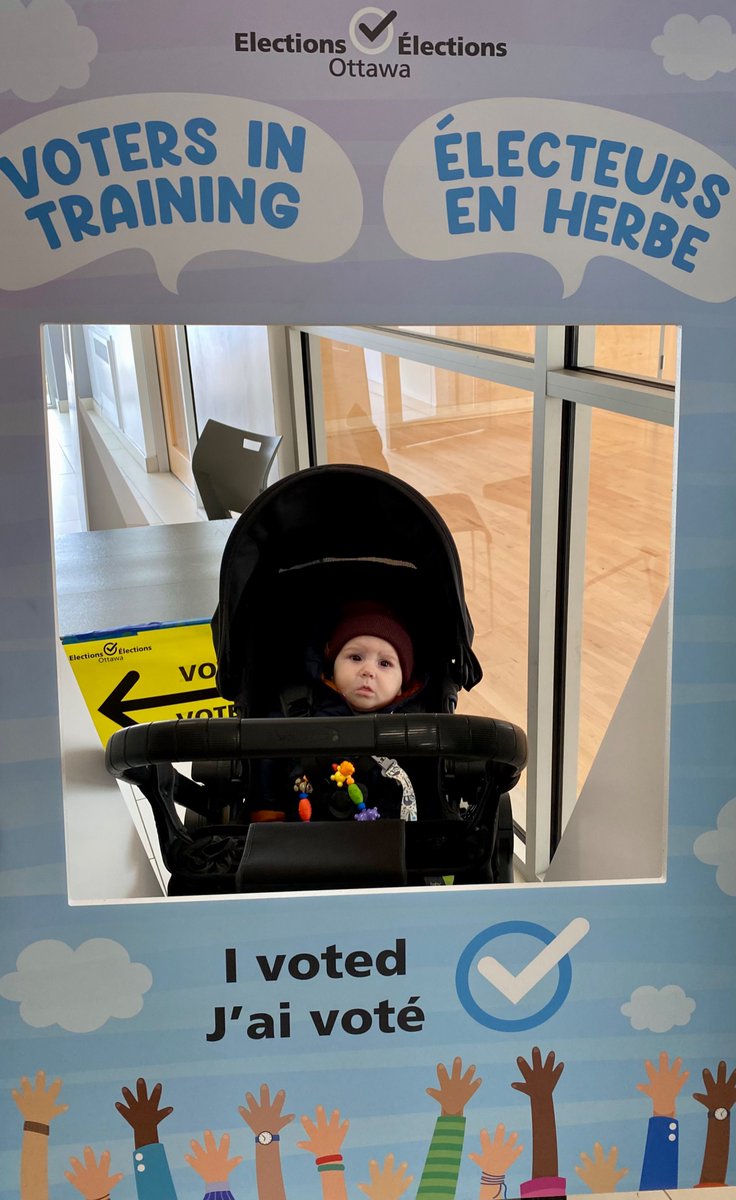 Shazaam22's tweet photo. @ottawavote Getting him started young! https://t.co/mh7iShUmoh