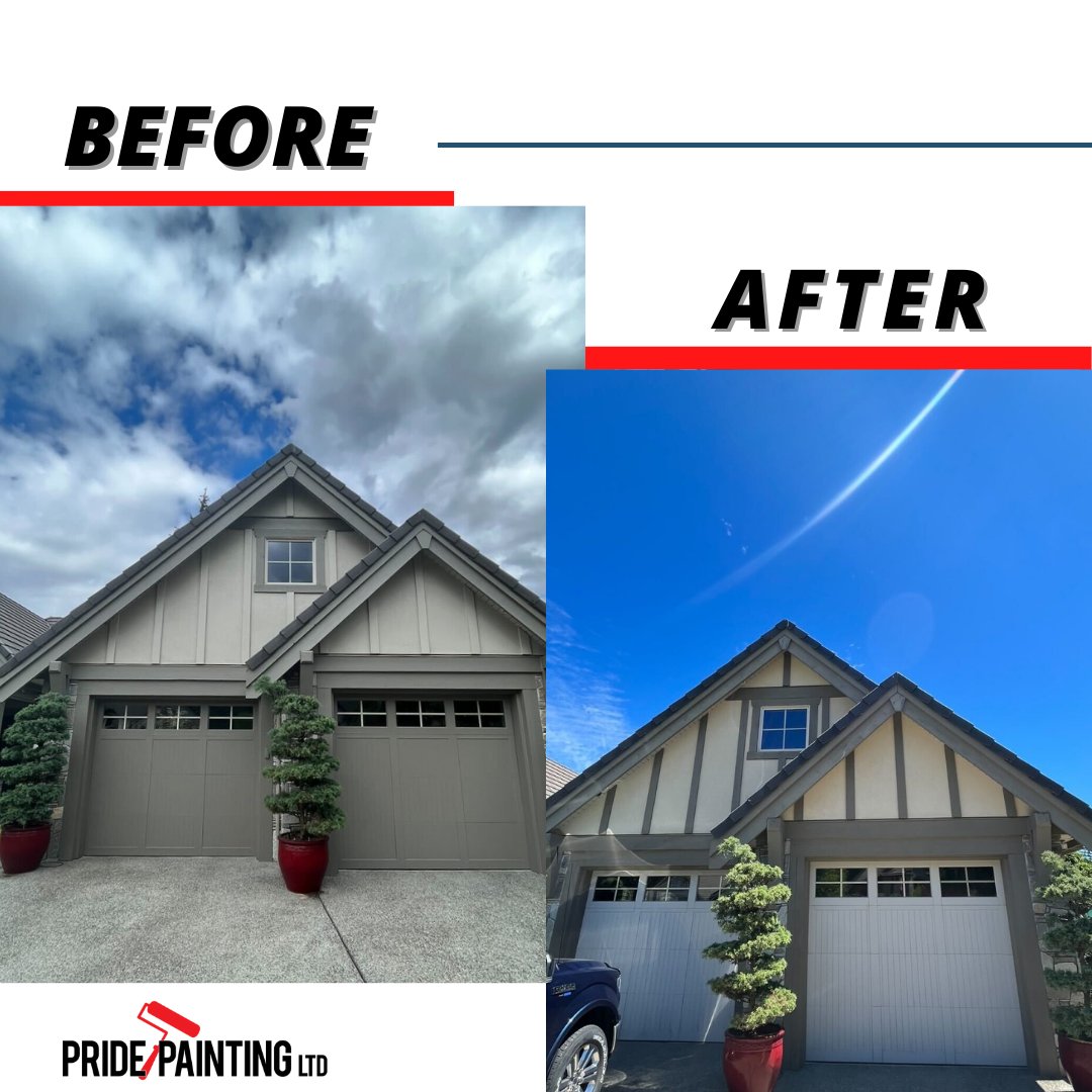 pridepainting's tweet photo. Before and Afters. Look at this show stopper! Our Client went with Benjamin Moore  paint for their  exterior updates. We love how it all turned out!

#beforeandafters #benjaminmoorepaint #exteriorpainting #pridepainting #modernupdate #lookssogood #happyclients https://t.co/lpq7fQUqYC