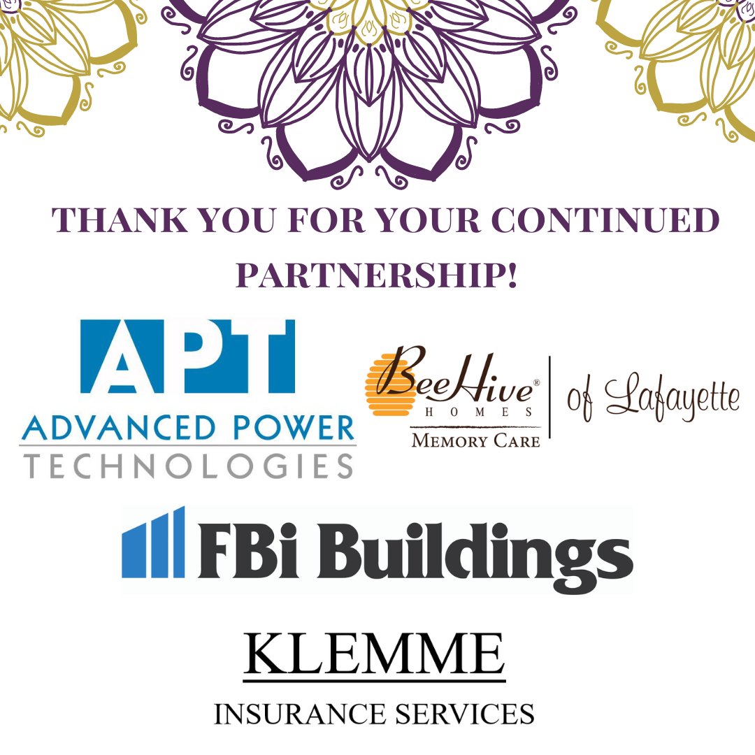 KLD_Foundation's tweet photo. Our Purple Partners are phenomenal! Thank you for helping us make #alzheimersdisease a memory Advanced power Technologies, Bee Hive Homes, FBi Buildings, and Klemme Insurance Services! https://t.co/2dLRJnfG3r