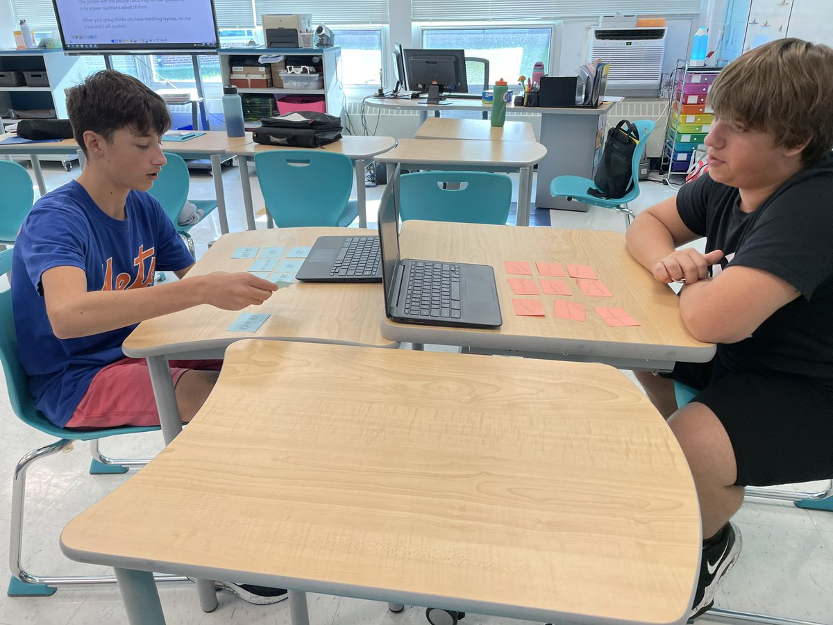 KAstroskyESMS's tweet photo. Match Mine - asking specific questions using math vocabulary to create identical representations - did they do it?!? #relationshipsmatter #GeometryFamily #gamifymath #theydidit @MrsCEastShore @MrGenovaESMS https://t.co/2TYlS2iVlu