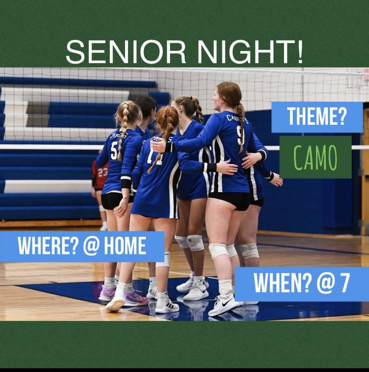 Senior Night🏐 Wear your camo