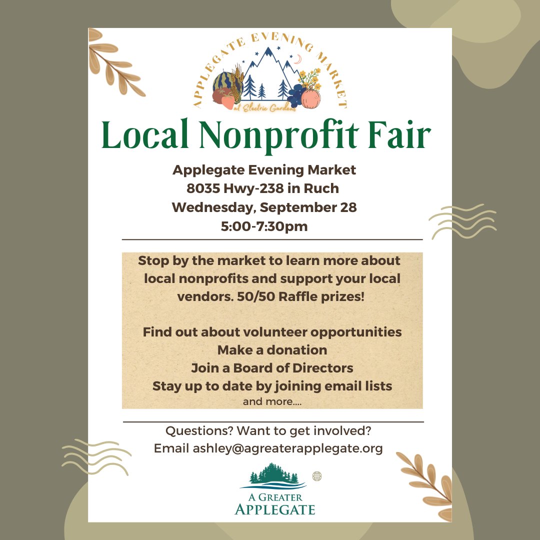 OurFamilyFarms's tweet photo. Come by and see us at the Applegate Evening Market tomorrow, September 28 from 5-7:30 pm. https://t.co/4xChUgNrJp