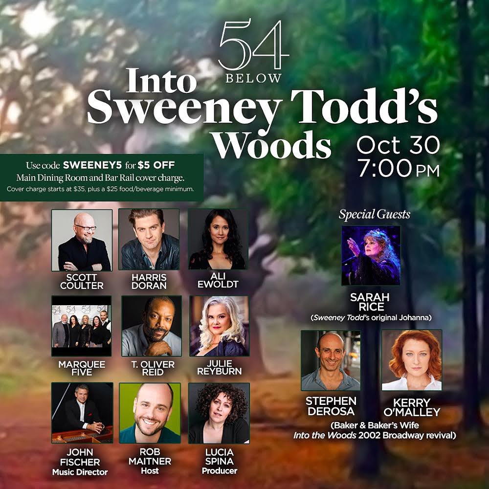 MarqueeFive's tweet photo. Oct 30th 7pm - we return to Sondheim Unplugged at @54Below to celebrate Sondheim as we go “Into Sweeney Todd’s Woods” again! #sondheim #intothewoods #nyc #harmony #broadway https://t.co/QnTFKeW6Yb