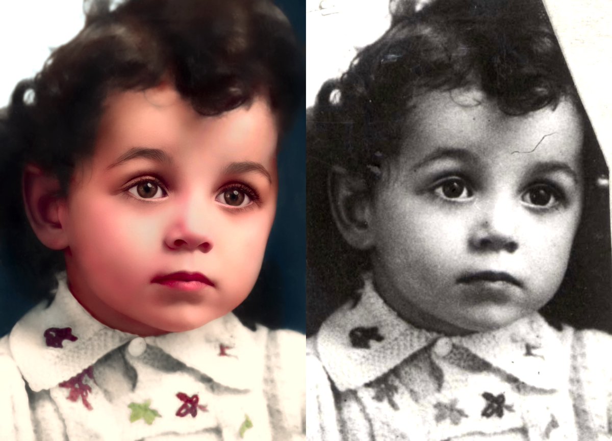 RestaurandoDign's tweet photo. Aquellos que nos sigan desde hace tiempo quizá hayan notado que, además de encargos de familiares y de fotos históricas, a veces restauramos y coloreamos fotografías de los más jóvenes: niños que fueron asesinados por el hecho de no haber nacido "arios".

Hilo:

📸Elias Podolsky https://t.co/UZ7lL72iVg