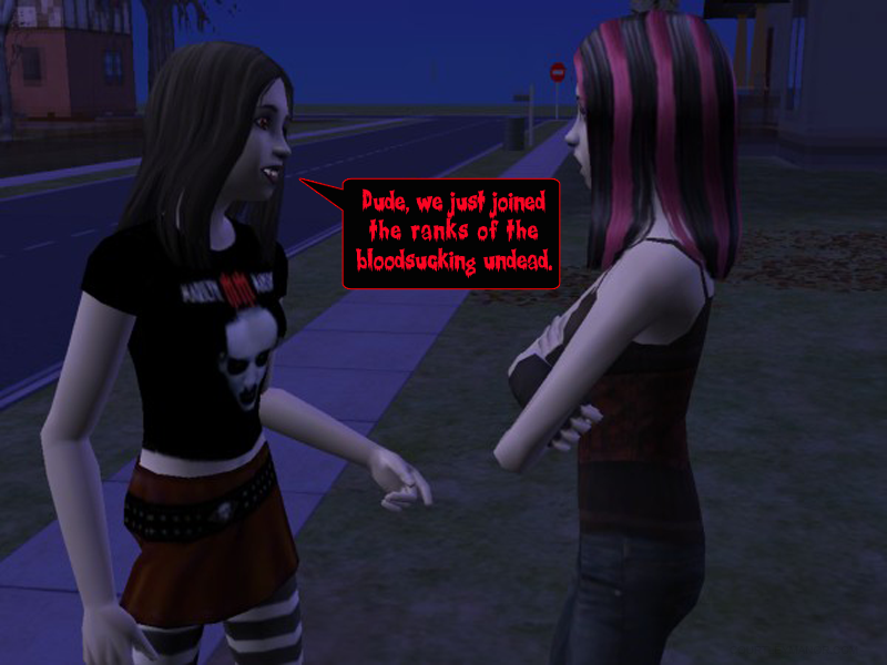 CourtleyManor's tweet photo. #CourtleyManorRecap: "Teen Vamps" (1/4)
A pair of teen #vampires shows up at #DJDK's house and he realizes Raven turned their little sister Lobelia who then turned her girlfriend Katrina. Lobelia gives Katrina a vial of Vamprocillin-D in case she changes her mind in the future. https://t.co/pGJVpLhcke