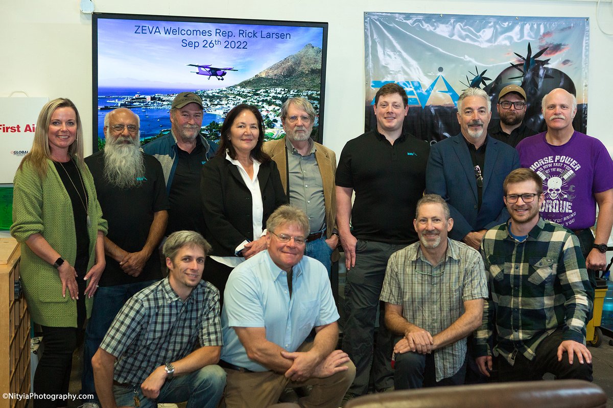StephenTibbitts's tweet photo. What an honor to welcome @RepRickLarsen to ZEVA’s headquarters yesterday to see our aircraft up close &amp; learn more about @ZEVAAero’s vision &amp; exciting trajectory. I appreciated discussing the future of #eVTOL in our region with a fellow champion for #aviation! https://t.co/COxqdE49tQ