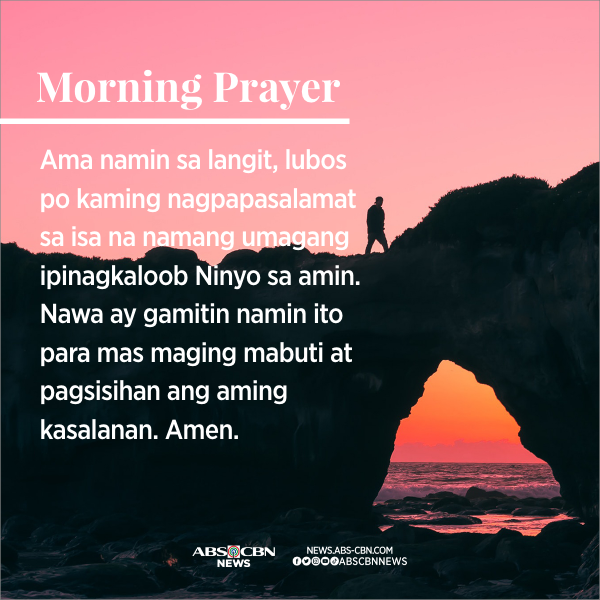 ABSCBNNews's tweet photo. Salamat po sa panibagong araw na Iyong ipinagkaloob sa amin, Panginoon. 🙏 https://t.co/5jgcQ2mdz6