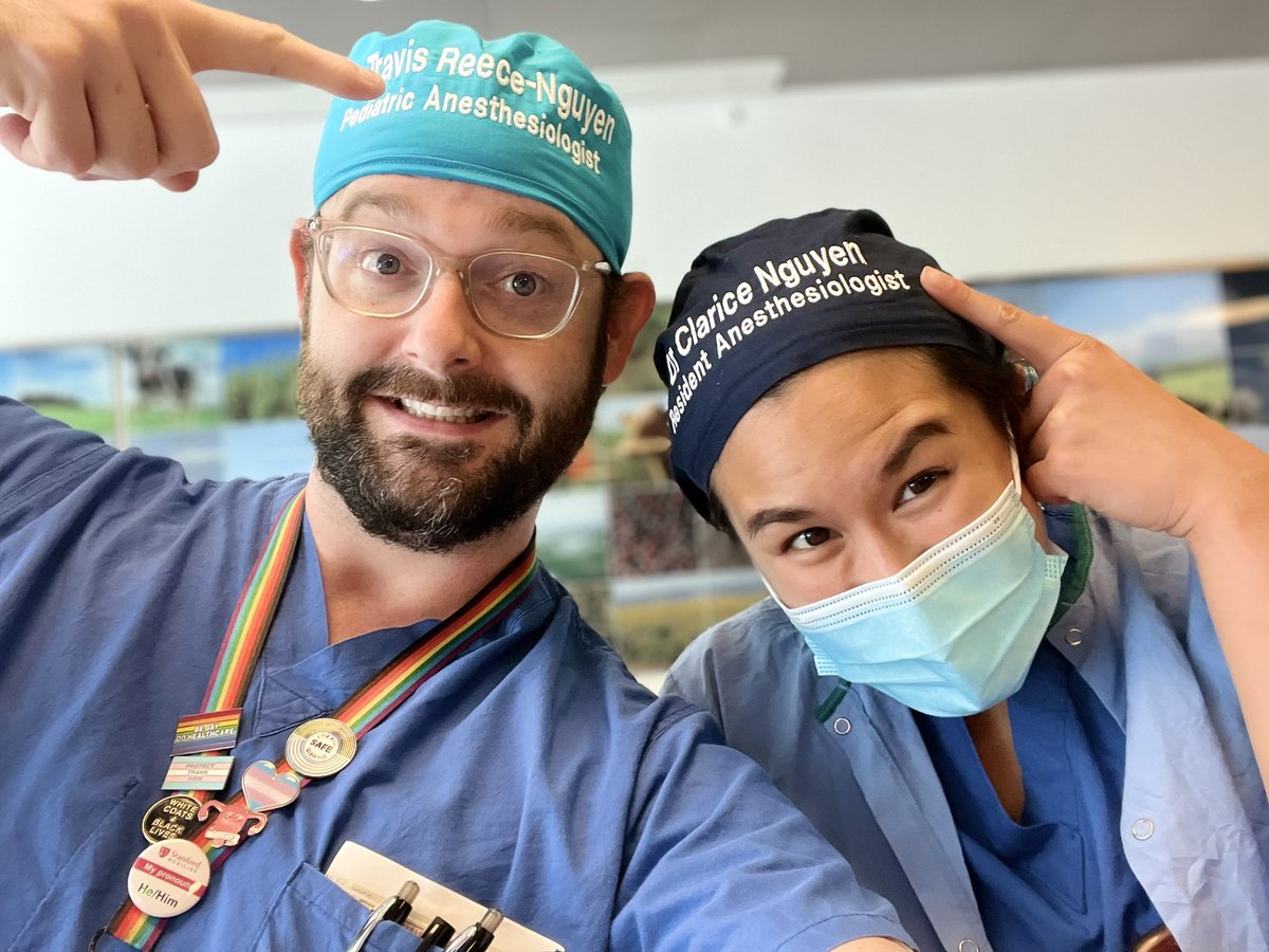 reece_nguyen's tweet photo. I had another #NguyenNguyen situation with the incomparable @cdnguyen1!

So excited she is going to be a #PedsAnes too! 

@stanfordanes @PediAnesthesia @stanfordpedsres @StanfordODME #DEI https://t.co/KjjPv6UAUs