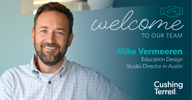 Cushing_Terrell's tweet photo. Meet Mike Vermeeren! Mike recently joined #TeamCushingTerrell to lead our #EducationDesign Studio in #Austin. An architecture and urban studies expert, he has "a passion for envisioning a better future for the next generation.”