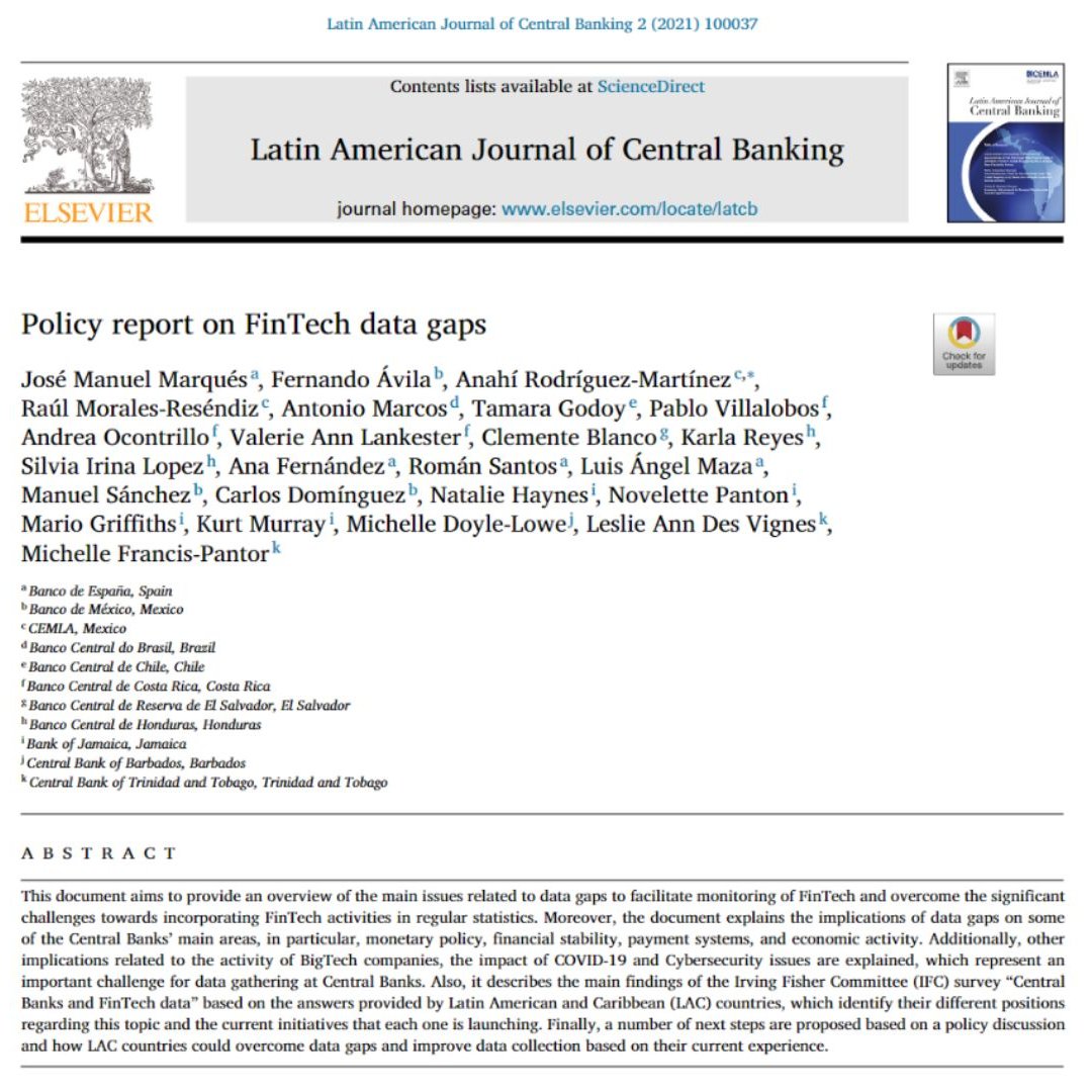 LAJCB_'s tweet photo. 🪧 "Policy report on FinTech data gaps" provides an overview of the issues related to #data gaps on #Fintech to facilitate the CB monitoring of the sector and overcome the challenges of incorporating FinTech activities into regular #statistics
👉Read more: https://t.co/g3h9npKtCU https://t.co/08qd9X1DQS