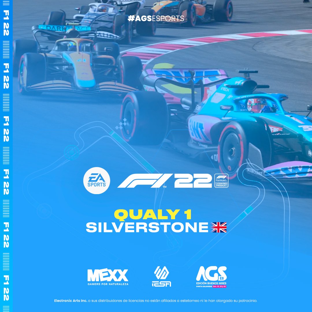 ¡PREPARADOS PARA EL DEBUT!🏁

Este jueves se disputará la Qualy 1 en el GP de Gran Bretaña: Silverstone será la primera parada de #AGSEsports🏆

Inicia el camino hacia la <a href="/ArGameShow/">AGS 🎮🕹️</a> 2022 y se siente el ruido de los motores 🔥

<a href="/MexxplayOK/">MEXX PLAY</a>