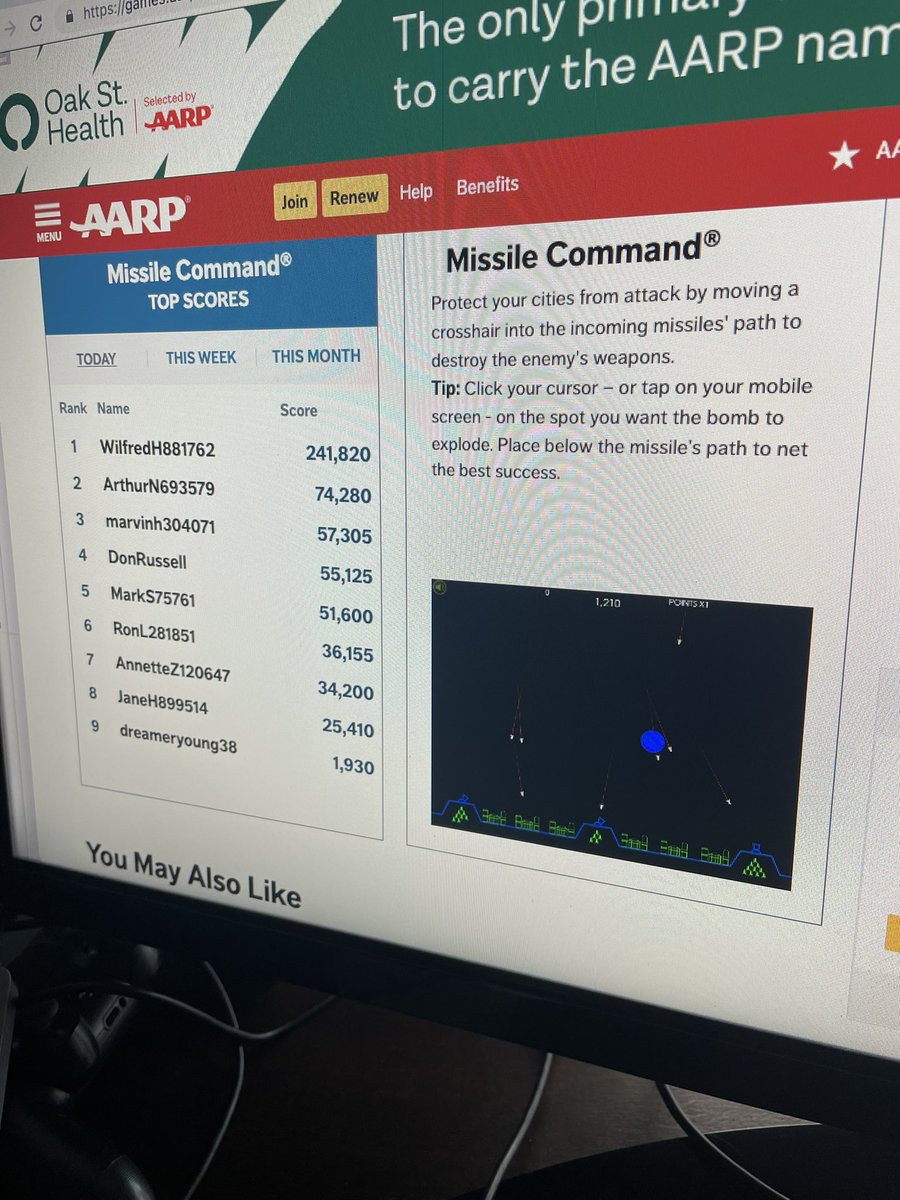 EnologyLab's tweet photo. Trying to put some online class content together and searched for “missile command” to help illustrate pruning and it shows up on the AARP website! 😭. As an aside that is not the game I need, what is the name of the one where the targets branch into new one? https://t.co/g7uyWaLE6j