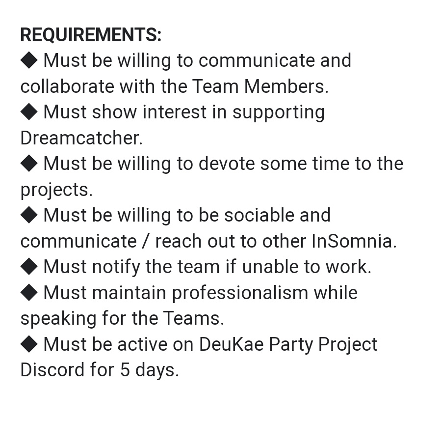Hi Somnies! We're currently looking for motivated individuals to join a few of our teams 💪🏻 

If you're interested, please fill out the application in the link below!

📎:docs.google.com/forms/d/e/1FAI…

#Dreamcatcher #드림캐쳐
<a href="/hf_dreamcatcher/">드림캐쳐 Dreamcatcher</a>