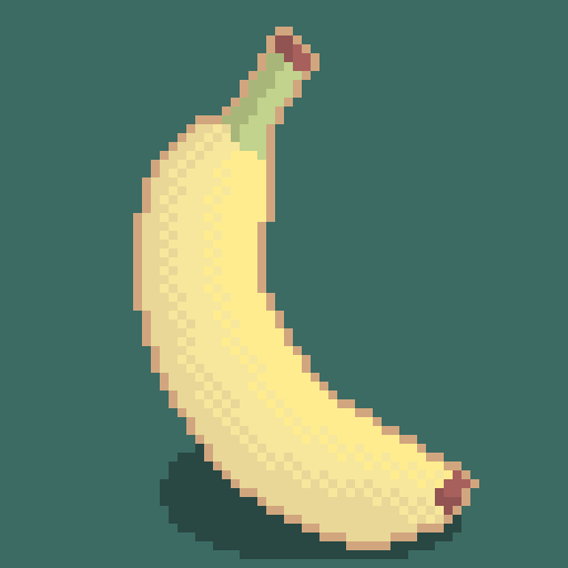 Tried my hand at a banana for #pixel_dailies #curve theme! <a href="/Pixel_Dailies/">Pixel Dailies</a> #PixelArt #aseprite #DigitalArtist