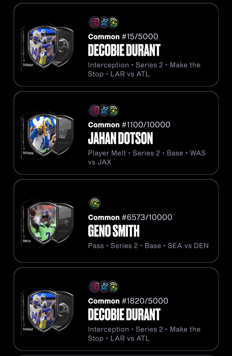 breadedschrempf's tweet image. Lowest serial pull to date ✅️
Wish that 15 were one number lower though 🤏
@NFLALLDAY #nflallday #alldayplay