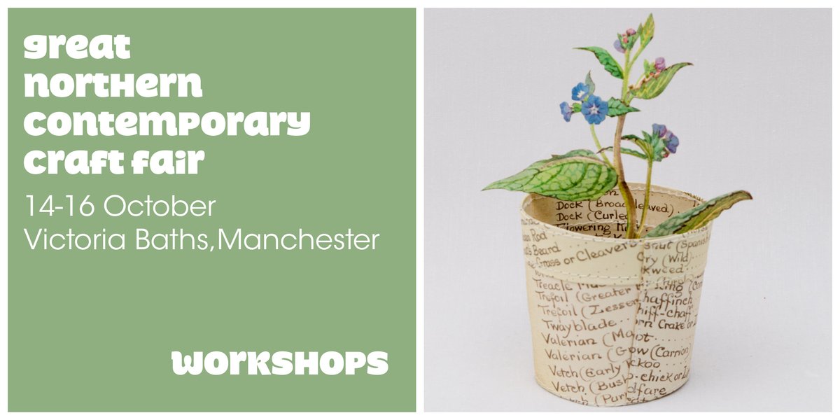 ➡️ CREATE AN EVERLASTING PLANT with <a href="/paperjennifer/">jennifer collier</a>  
-
Sunday 16 October : 10.15am -12.15pm
COST: £25pp
-
🎟 eventbrite.com/e/423481794447 <a href="/GNCCF/">GNCCF</a> #GNCCF #CraftSaysSomething