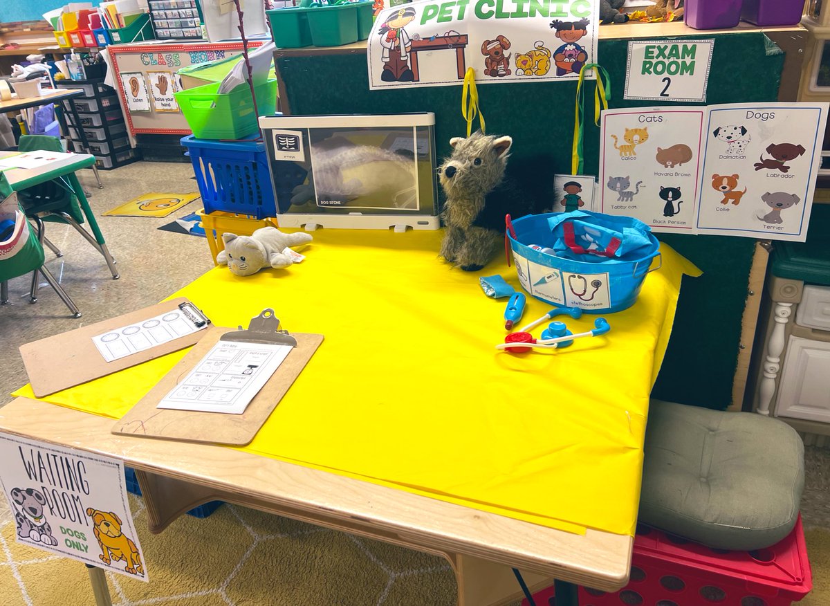When your story for the week is about a pet, you incorporate a pet clinic in dramatic play! #myViewK <a href="/pcockey/">Mrs Cockey</a> <a href="/PineGrove_BCPS/">Pine Grove Elementary</a> <a href="/BCPS_ELA/">BCPS ELA</a>