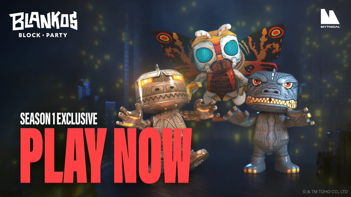 RUN! #Godzilla, #Mothra, and #Mechagodzilla are stomping into the <a href="/PlayBlankos/">Blankos Block Party</a> Block Party! 🎉

More info here ⤵️
news.mythicalgames.com/toho-x-blankos…

<a href="/mythicalgames/"></a>
