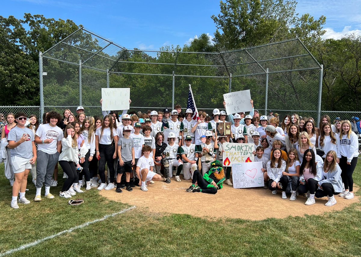 Homer33c's tweet photo. Congratulations to the boys baseball team on their sectional championship win on Saturday! They’ll be headed to State on Friday to play Mt. Zion at 2:30 pm! Let’s go, Mustangs! 🎉#Every33CDayCounts #NoPlaceLikeHomer https://t.co/EfAOZ1rtJt