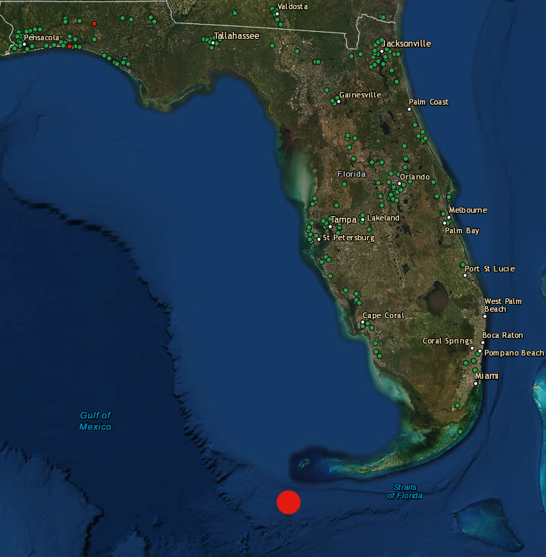 7PM EST.
No #WaffleHouse closures due to #HurricaneIan yet.
Minimal movement from Hurricane Ian in the past hour as the eye approaches Key West
#WaffleHouseIndex