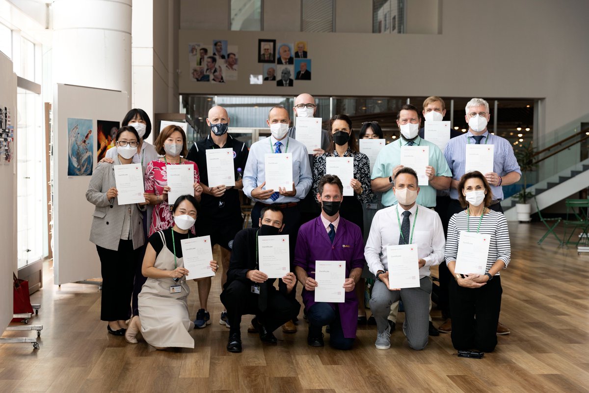 NLCSJeju1's tweet photo. 42 NLCS Jeju members of staff received First Aid training in August. This week they collected their Red Cross First Aid certificates - they are certified for the next two years. Well done and thank you!

#redcross #firstaid #firstaider #firstaidtrained #NLCS #nlcsjeju https://t.co/cQtoJU1Qdu