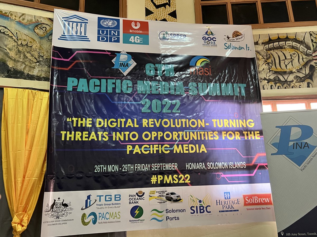 UNDP_Pacific's tweet photo. 🗣 Happening now! 

The 6th #Pacific Media Summit gets underway in #Honiara 🇸🇧 with media representatives from the region gathered to discuss digital transformation and how to turn threats into opportunities. @UNDP is pleased to support Day 1 of the Summit. 

#SDG16 #TAP #UNPRAC https://t.co/vhmyhtDqcF