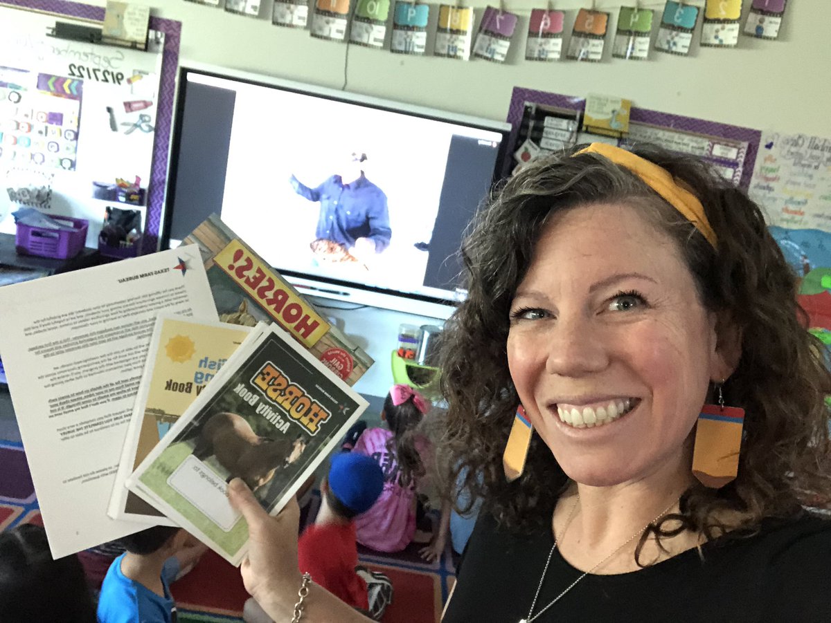 KristaKimball08's tweet photo. Talk about no horsinβ aroundβ¦my firsties were fully engaged w/the @TexasFarmBureau today & the awesome live lesson about π΄! Thank yβall so much for these opportunities! Loved sharing this is a way of life π #Texasfarmbureau #ReadAgBooksTX #TexasAG @VanRaubES @BoerneISD https://t.co/S14sA3v5Jf