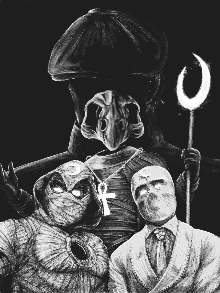 godoyjonathan22's tweet photo. Marvel's Moon Knight artwork construction.
Marc Specto (Moon Knight), Steven Grant (Mr. Knight), Jake Lockley and Khonshu are the main characters of the composition.

@MarvelLATAM 
#illustration #artwork #marvel #malvellatam #marvelcomics #moonknight #conceptart #oscarisaac https://t.co/z2vO08kXGq