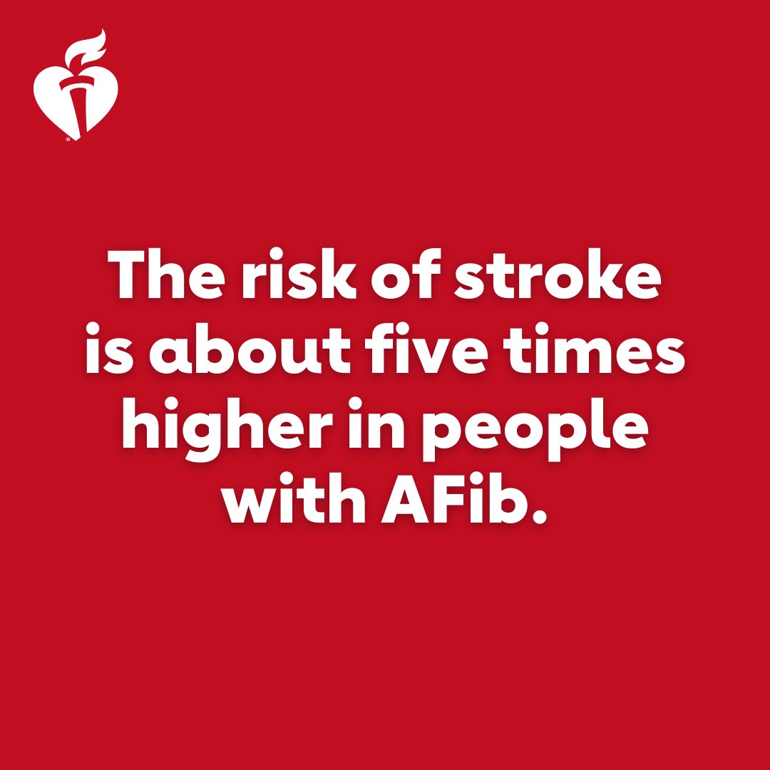 American_Heart's tweet photo. Atrial fibrillation is a quivering or irregular heartbeat. Talk to your doctor if you think you might have AFib. A timely diagnosis is key to prevent stroke and heart complications. #AFibMonth https://t.co/FnEk23Bgec