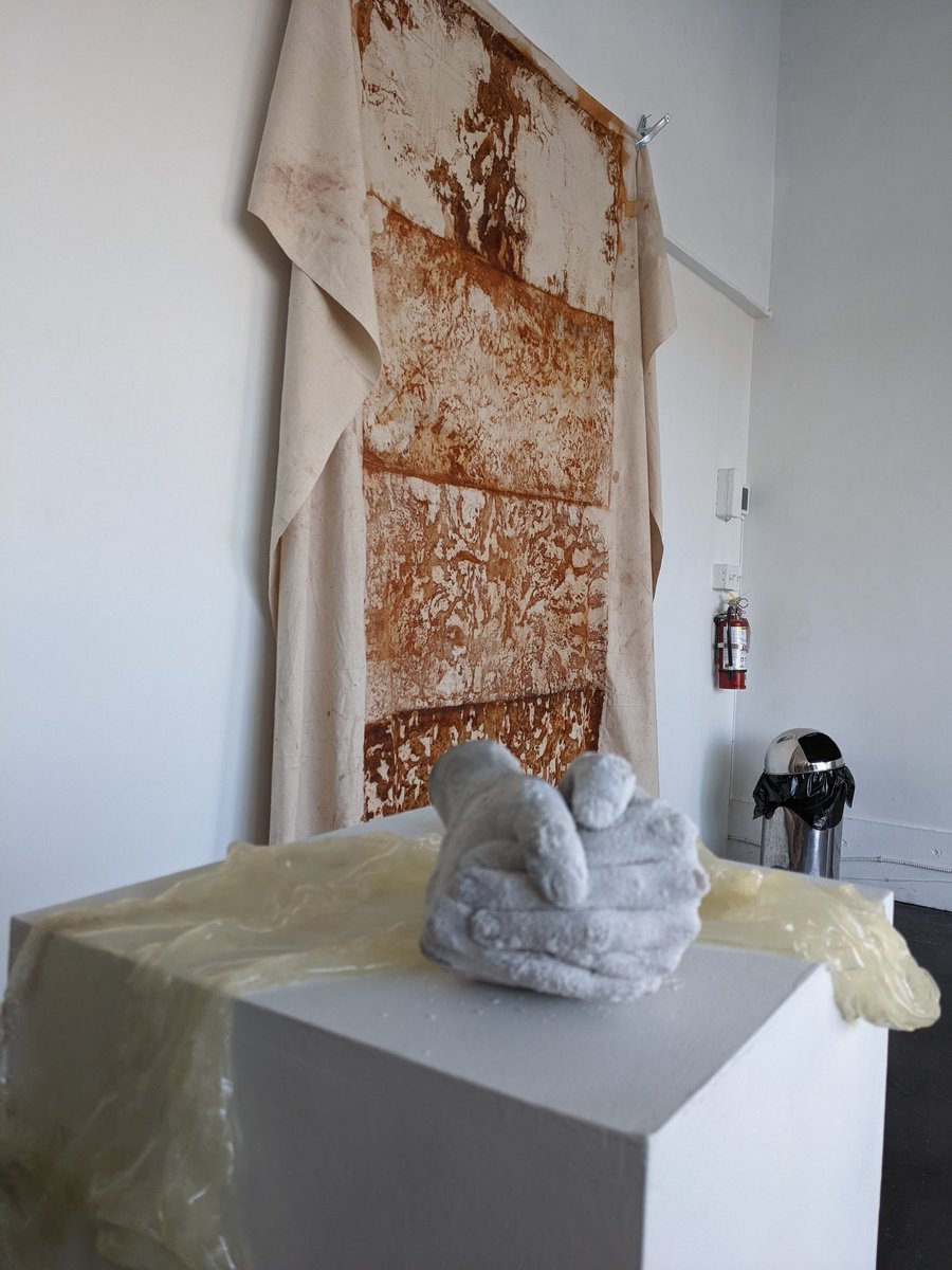 visii_school's tweet photo. Today the learners stopped by 
@thefiftyfifty to talk to artist Xan Shian about her wonderful show "Seal-Mara", which explores connections between the body, Gaelic mythology, and the intertidal zone. #YYJArt https://t.co/dfHiXNZv3S