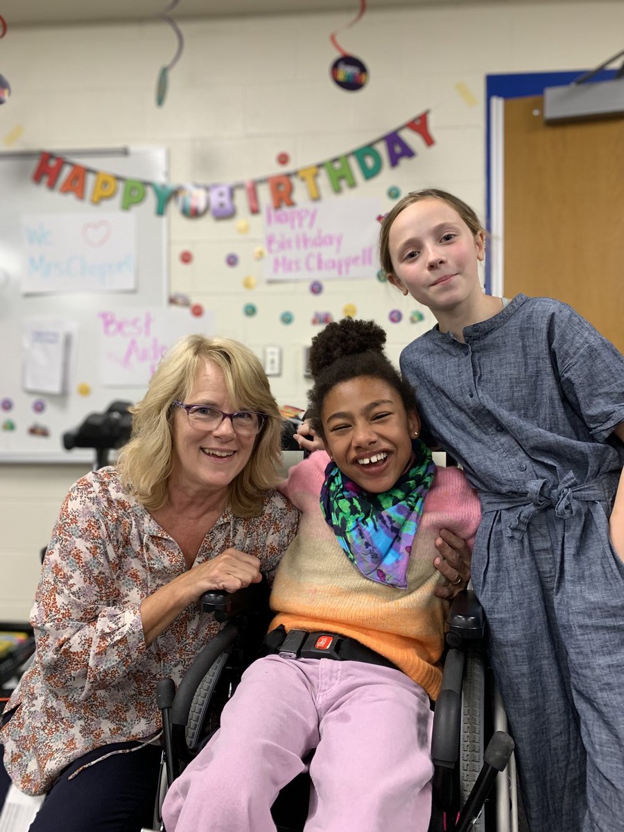 Isabel took time out of her busy day to make sure Mrs. Chappell had a very happy birthday.