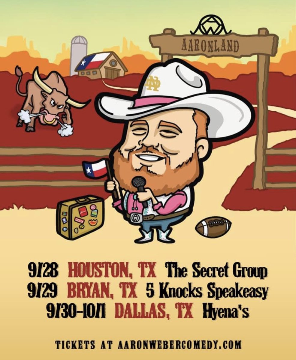 grantschmidt12's tweet photo. Team Dallas / Houston / Bryan! Hoping you can make it this week to see Cynthia’s brother / my bro in law @realaaronweber in action!! You won’t regret it! He is one of the best stand up comedians out there. Many of you have heard him on the @NatelandPodcast ! https://t.co/scVmlQ2eIW