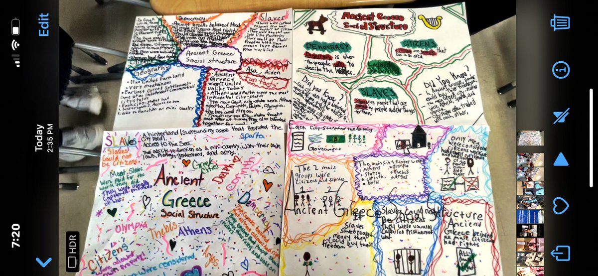 ManiosJuanita23's tweet photo. After our inservice day with SEL guru Keeth Matheny .. Coach Rudy, I went and tried the Doodle Strategy . It was a hit! The kids were so engaged , and at the same time learning about the citizens of Ancient Greece ! Rock On! @warrenschools #LincolnPrid https://t.co/LM2Nmtwvxh