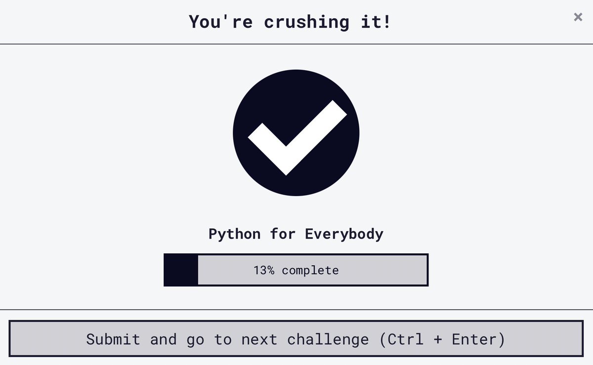 #100DaysOfCode
Mastering #Python one steps at a time!💪
#CodeNewbie